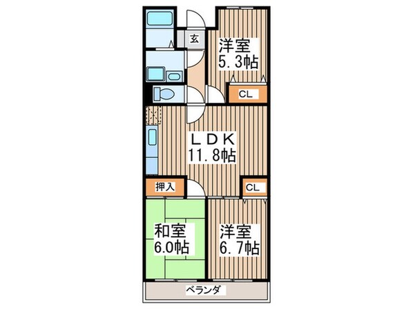 ライネスハイムⅡの物件間取画像